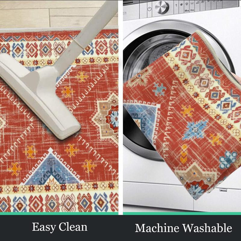 HEBE Washable Boho Kitchen Rug Sets 3 Piece with Runner Non Slip Kitchen Rugs and Mats Kitchen Mats for Floor Thick Kitchen Floor Mat Carpet Runner Rugs for Hallway Laundry Holiday Decor